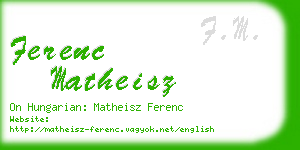 ferenc matheisz business card